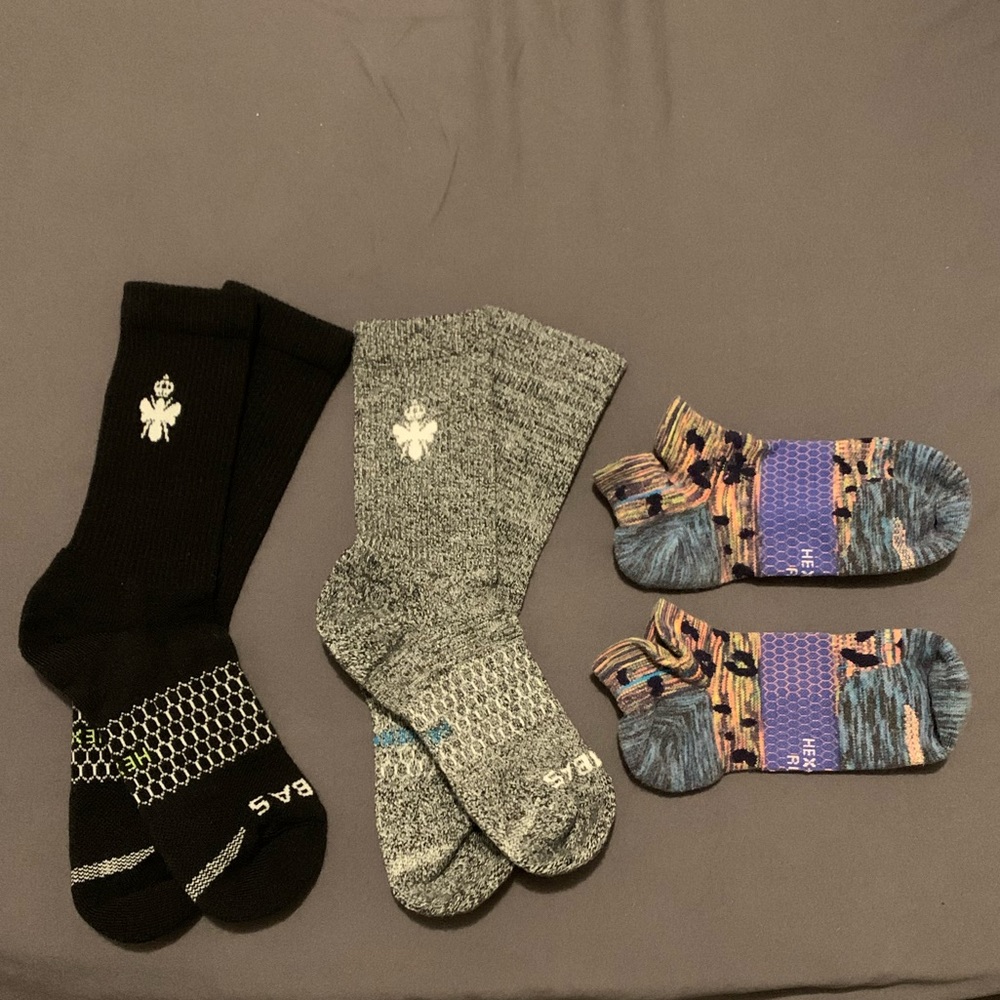 NWOT 3x M athletic Bombas socks - 2 calf 1 ankle